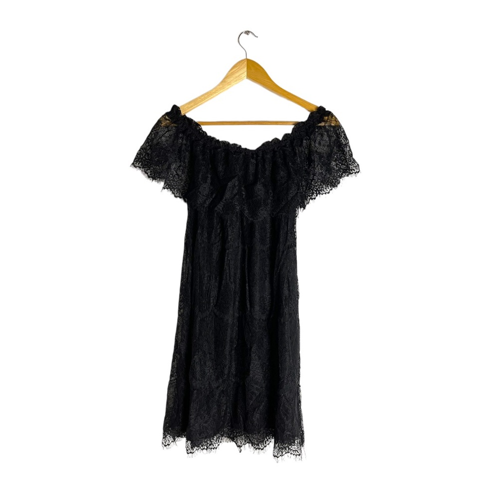 As U Wish Ruffle Front Lace Dress M